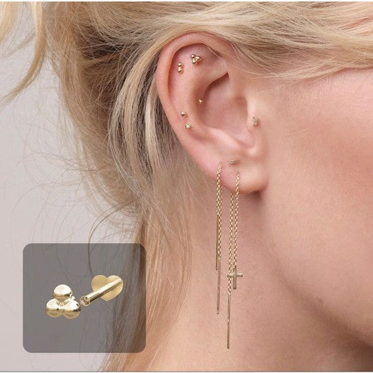 Labret piercing smykker i guld og sølv