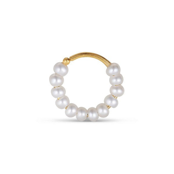 Jane Kønig - ROW Pearl Twist ørering m. perler i forgyldt 1