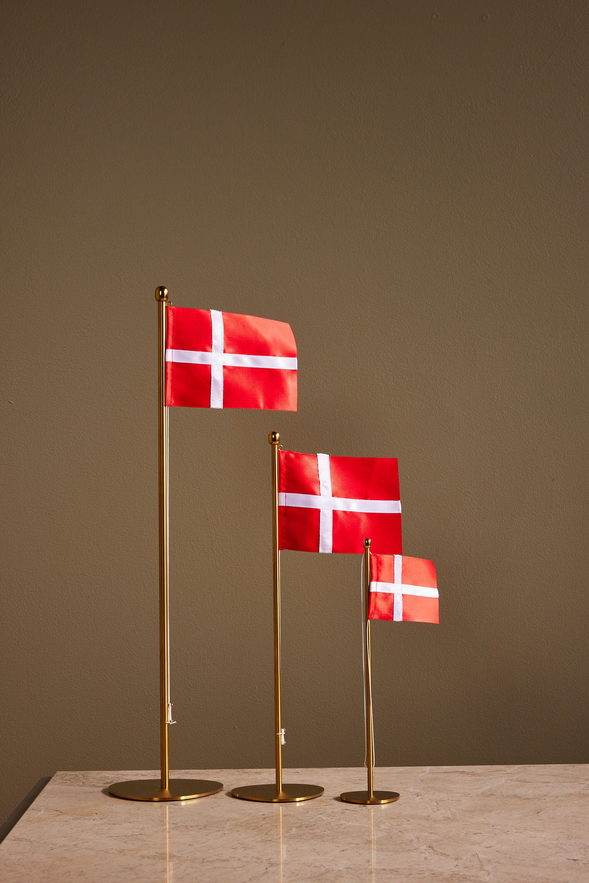Piet Hein - Messing Bordflagstænger i flere størrelser