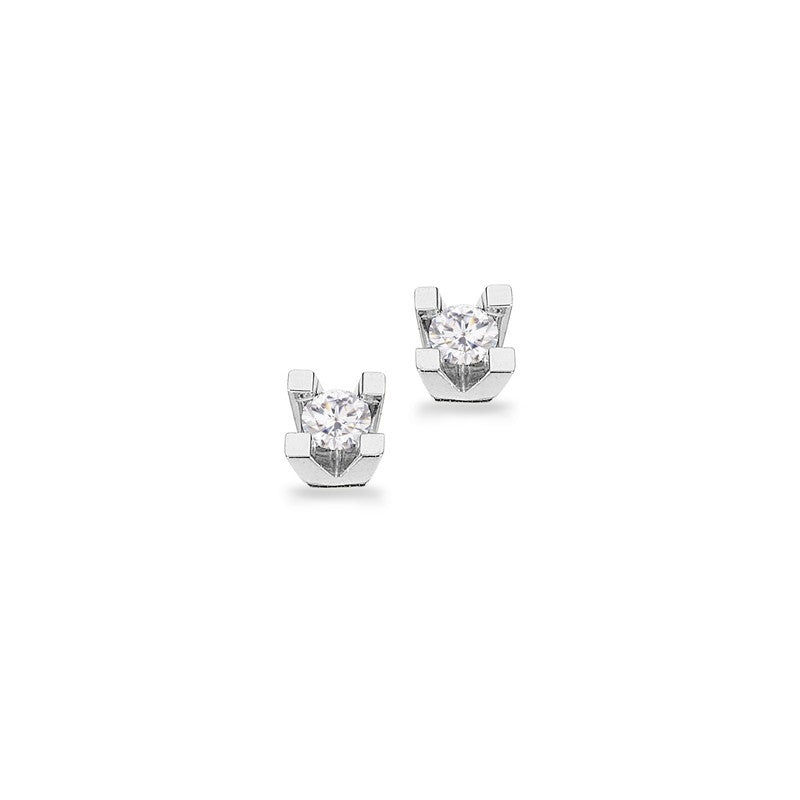 Kleopatra Ohrstecker in 8kt. Weißgold mit 0,10ct.-0,30ct. Diamanten