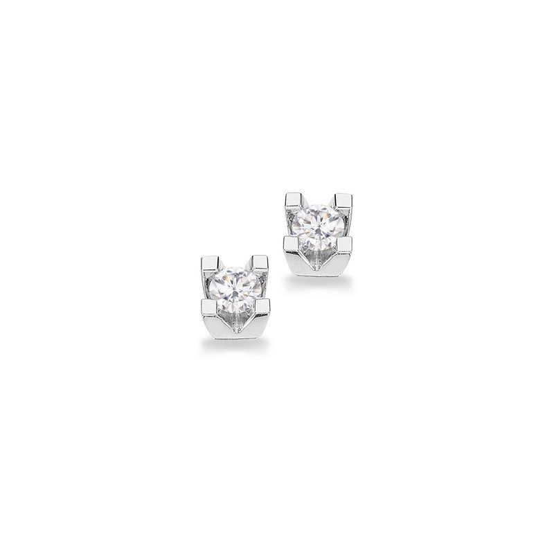Kleopatra Ohrstecker in 8kt. Weißgold mit 0,10ct.-0,30ct. Diamanten
