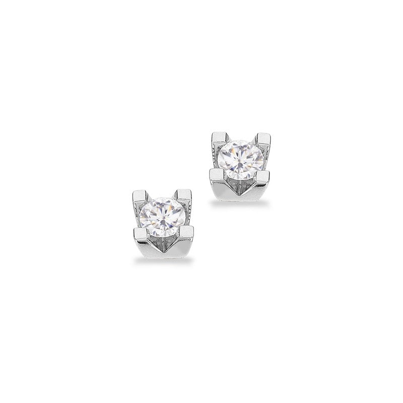 Kleopatra Ohrstecker in 8kt. Weißgold mit 0,10ct.-0,30ct. Diamanten