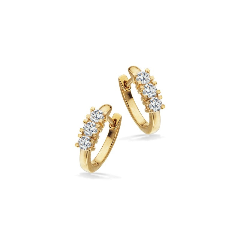 Kleopatra Diamant Clip-Creolen in 14 kt Gold mit insgesamt 0,20-0,42ct