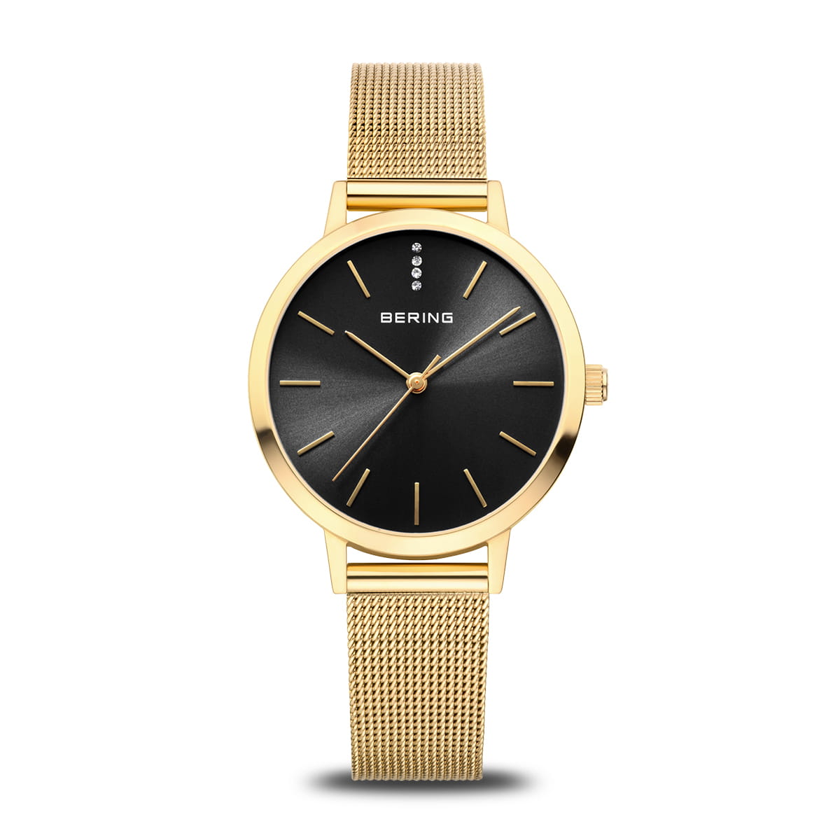 Bering Classic dameur i poleret guld, mesh lænke