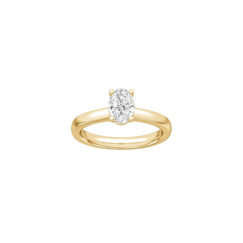 LUXURY Classic oval rødguldsring med 1,0ct TW/VS2 lab-grown diamant fra Siersbøl Luxury