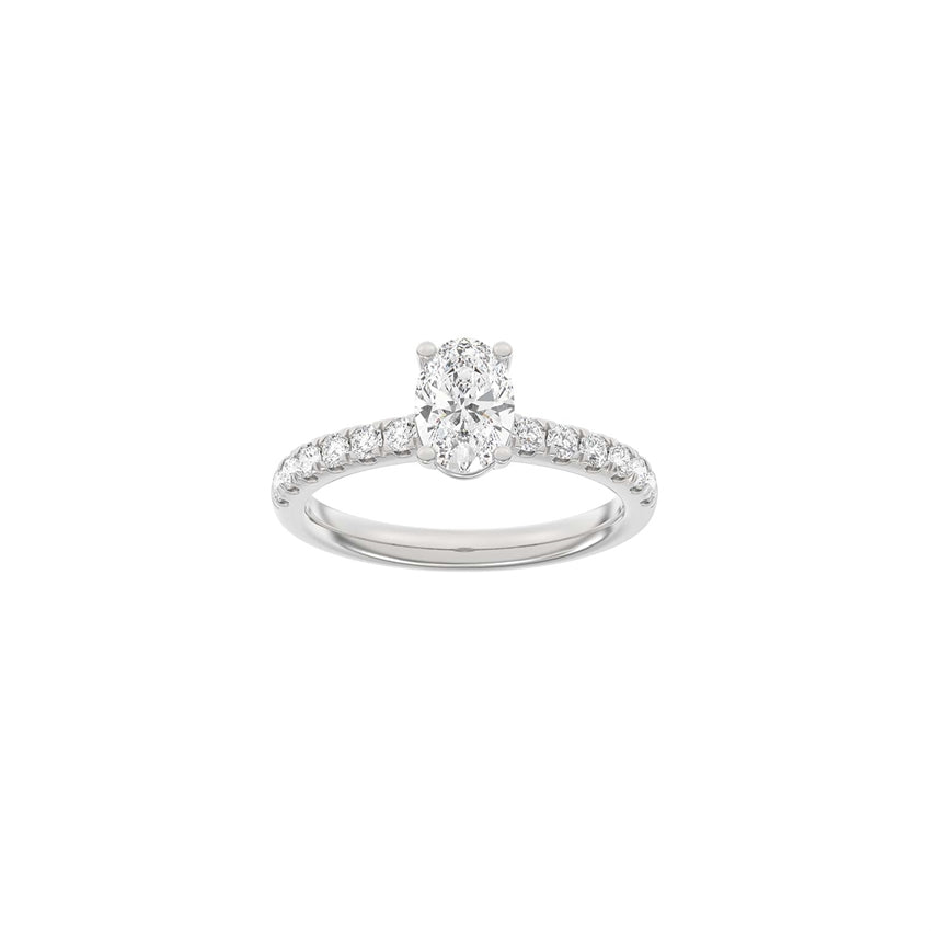 LUXURY Classic oval hvidguldsring med 1,4ct lab-grown diamanter fra Siersbøl Luxury