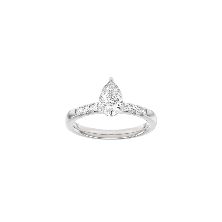 Siersbøl Luxury ring i 14 kt hvidguld med dråbeformet 1,2 ct lab-grown diamanter