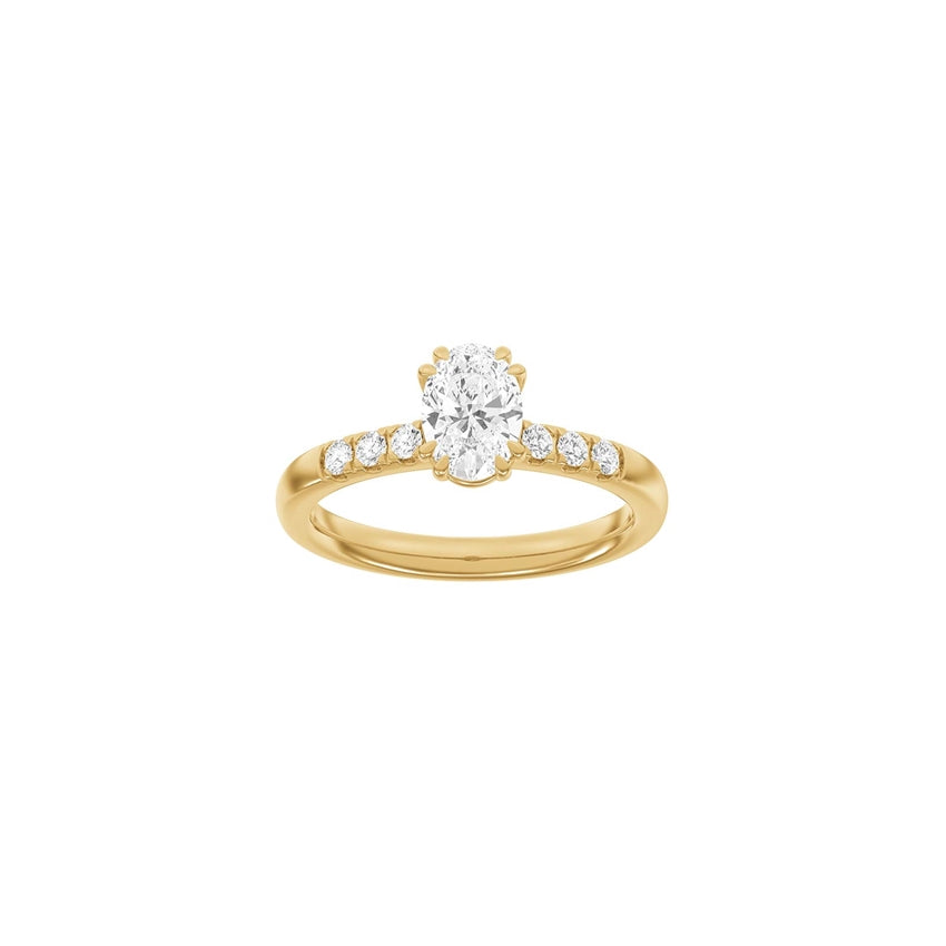LUXURY Modern oval rødguldsring med 1,2ct TW/VS2 lab-grown diamanter fra Siersbøl Luxury