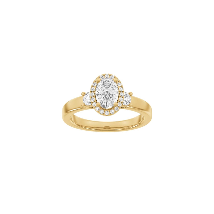 LUXURY Halo oval ring i 14kt rødguld med 1,45ct lab-grown diamanter fra Siersbøl Luxury