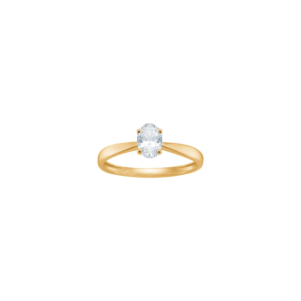 Siersbøl Luxury oval solitairering i 14 karat guld med 0,50 ct lab grown diamant