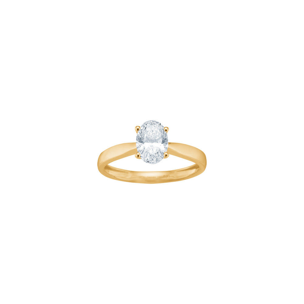 Siersbøl Luxury oval solitairering i 14 karat guld med 1,00 ct lab grown diamant