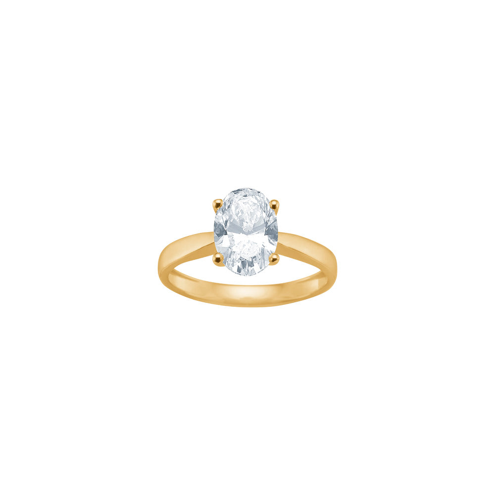 Siersbøl Luxury oval solitairering i 14 karat guld med 2,00 ct lab grown diamant