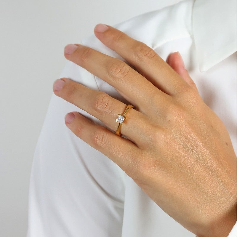 Mary Diamantring i 14 kt guld med lab-grown brillant