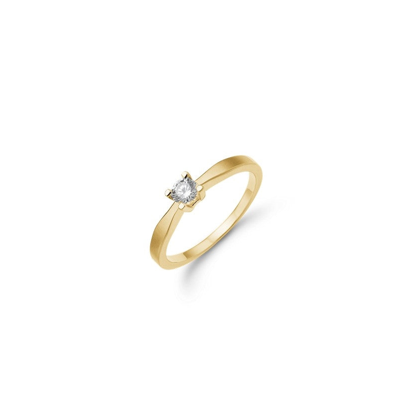 Eternity Diamantring in 14 kt Gold mit Brillant in 4 Krappen von 0,05 ct