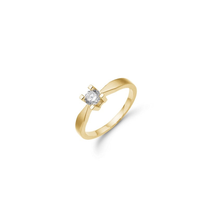 Eternity Diamantring in 14 kt Gold mit Brillant in 4 Krappen von 0,05 ct