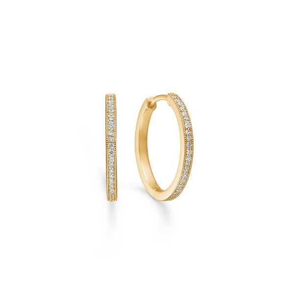 Mads Z - Poetry Hoops i 14 kt guld m. i alt 0,24 ct.