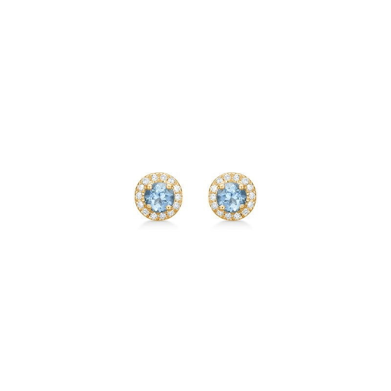 Blush n' Blue øreringe i 14 kt guld med aquamarin og 0,045ct.