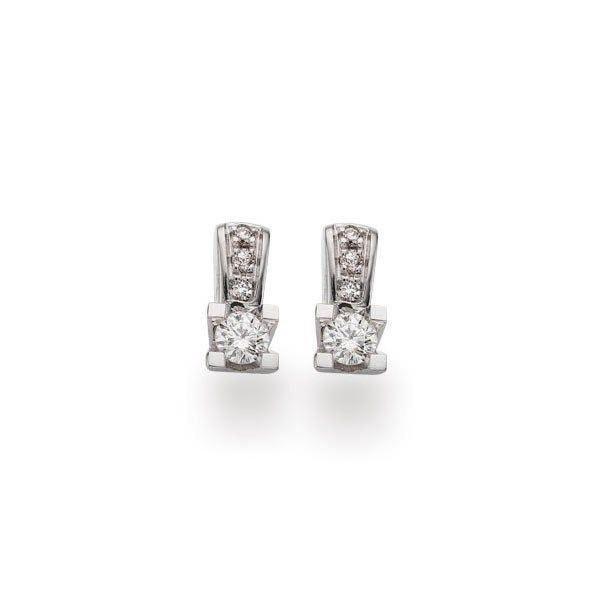 Kleopatra Queen Ohrstecker in 14kt. Weißgold 0,13-0,23ct. Diamanten