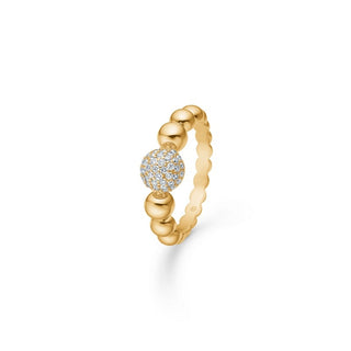 Mads Z Big Diamond Ball ring i 14 kt guld med 0,27 ct diamanter på kugleformet midterparti