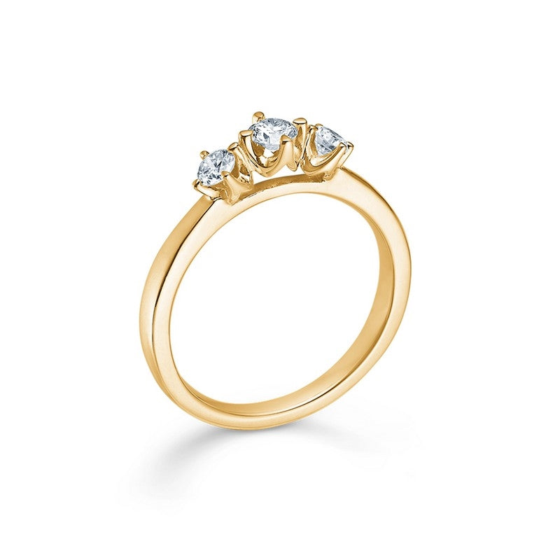 CROWN Trinity Ring in 14kt. Gold mit 0,17ct.