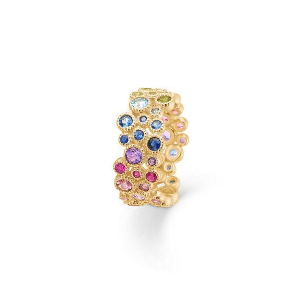 LUXURY RAINBOW ring i 14 kt guld m. sten fra Mads Z