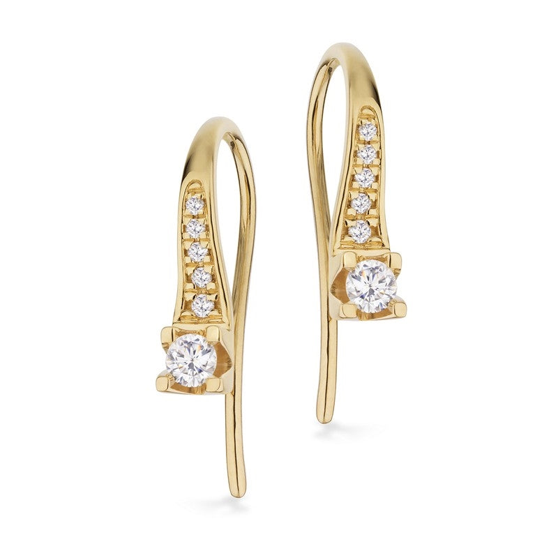 Kleopatra Queen Diamant Ohrringe in 14 kt Gold mit 0,15 - 0,25 ct