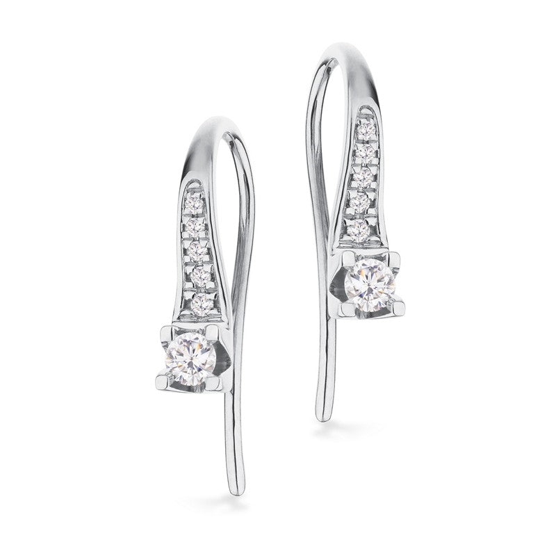 Kleopatra Queen Diamant Ohrringe in 14 kt Weißgold mit 0,15 - 0,25 ct