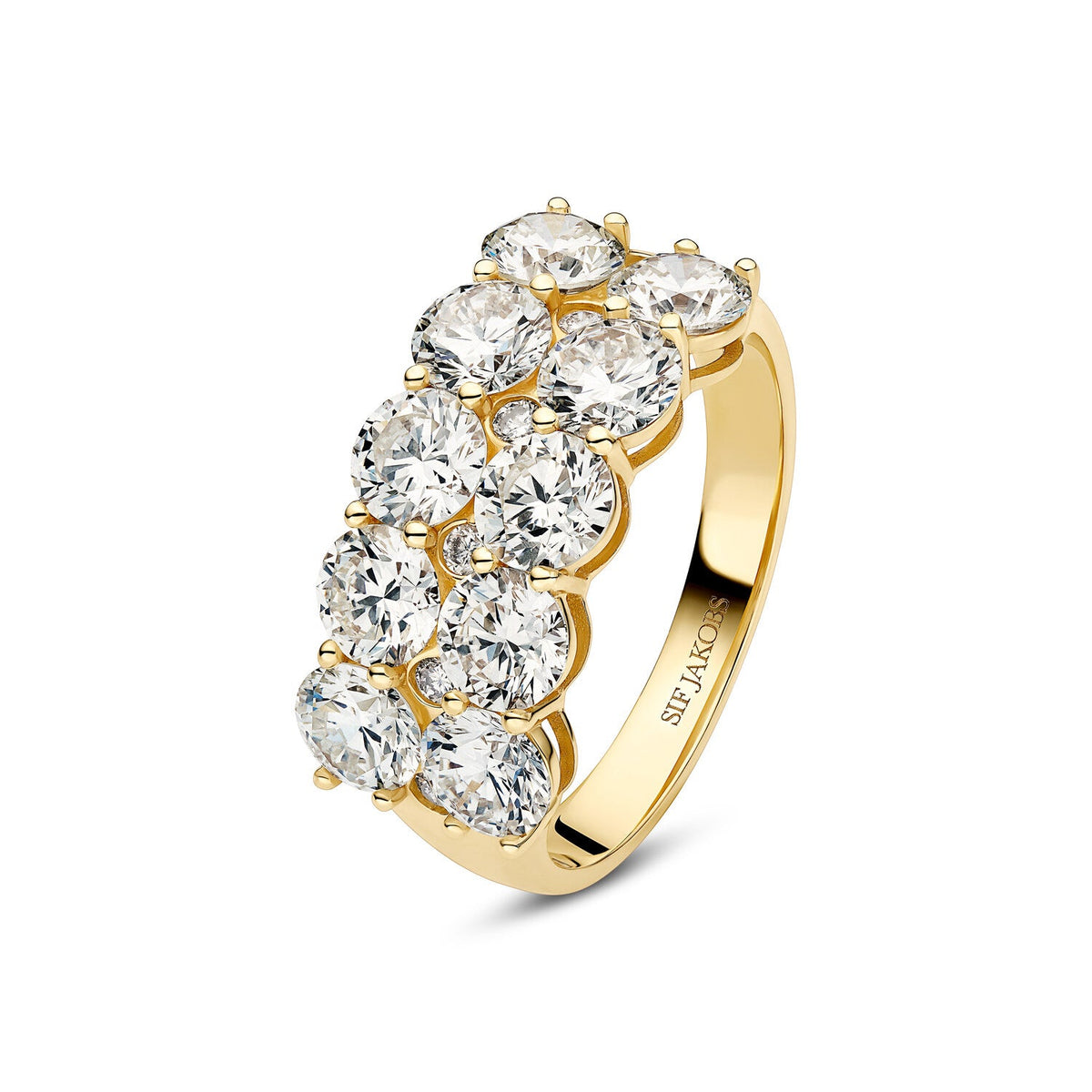 Schmuckzentrum: Eleganter Sif Jakobs Ariccia-Diamantring aus 14-karätigem Gold mit 3,62 ct lab-grown Diamanten