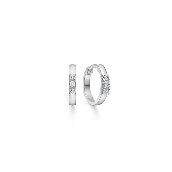 Mads Z - Crown Alliance øreringe i 14 kt hvidguld m. diamanter i alt 6 x 0,04 ct