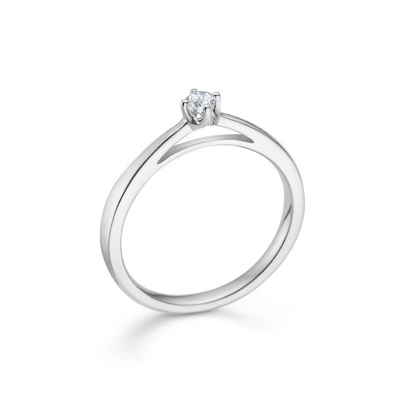 CROWN Ring in 14kt. Weißgold mit Diamant von 0,04kt