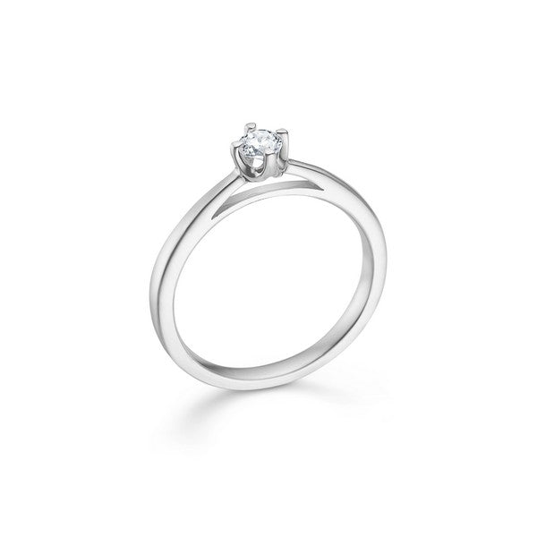 CROWN Ring in 14kt. Weißgold mit Diamant von 0,04kt