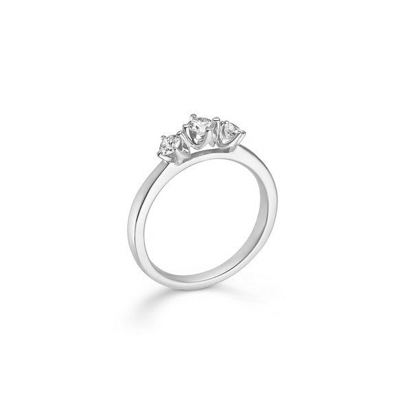 CROWN Trinity Ring in 14kt. Weißgold mit insgesamt 0,17ct.