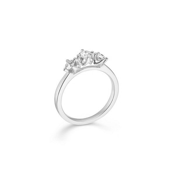 CROWN Trinity Ring in 14kt. Weißgold mit insgesamt 0,17ct.