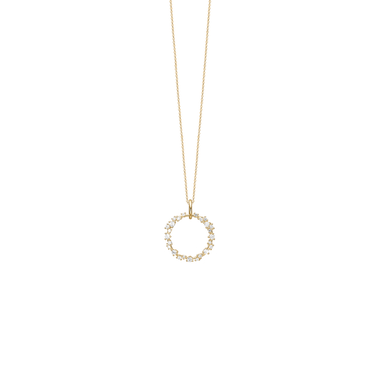 Elegante Aagaard „Evig Kærlighed“-Halskette aus vergoldetem Sterlingsilber mit raffiniertem Kreisanhänger und funkelnden Zirkonia – zeitloser Schmuck vom Schmuckzentrum