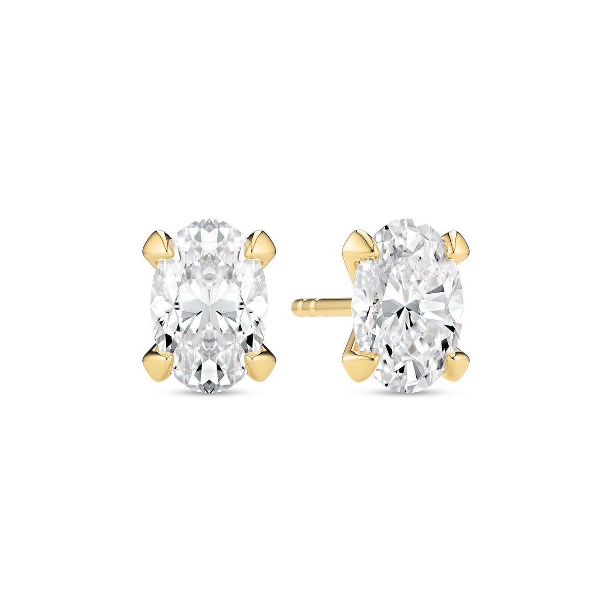 Sif Jakobs Grace Ovale Solitaire-Ohrringe aus 14 Karat Gold mit 1,00 ct ovalen, brillantgeschliffenen Lab-grown-Diamanten – elegant, stilvoll und zeitlos bei Schmuckzentrum