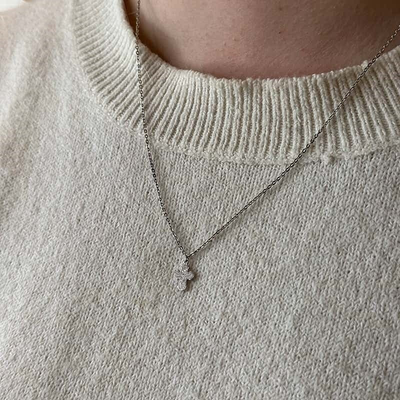 Siersbøl - Dagmarkors halskæde i sølv 8x10mm