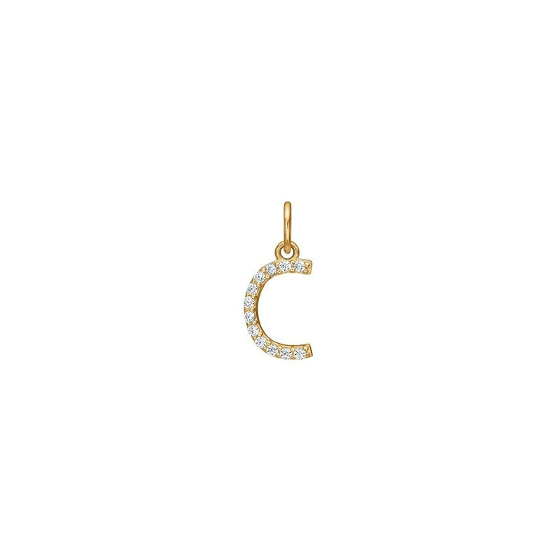 Siersbøl - 14 kt. Gold Buchstabenanhänger mit zirkonia