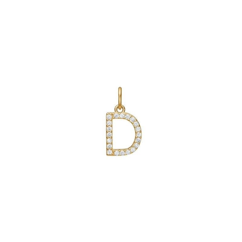 Siersbøl - 14 kt. Gold Buchstabenanhänger mit zirkonia