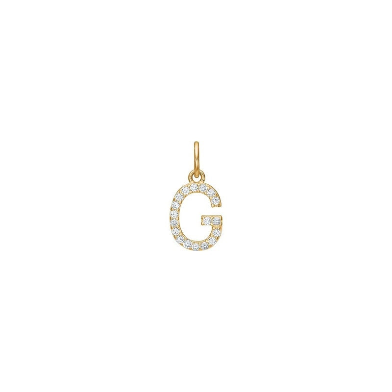 Siersbøl - 14 kt. Gold Buchstabenanhänger mit zirkonia