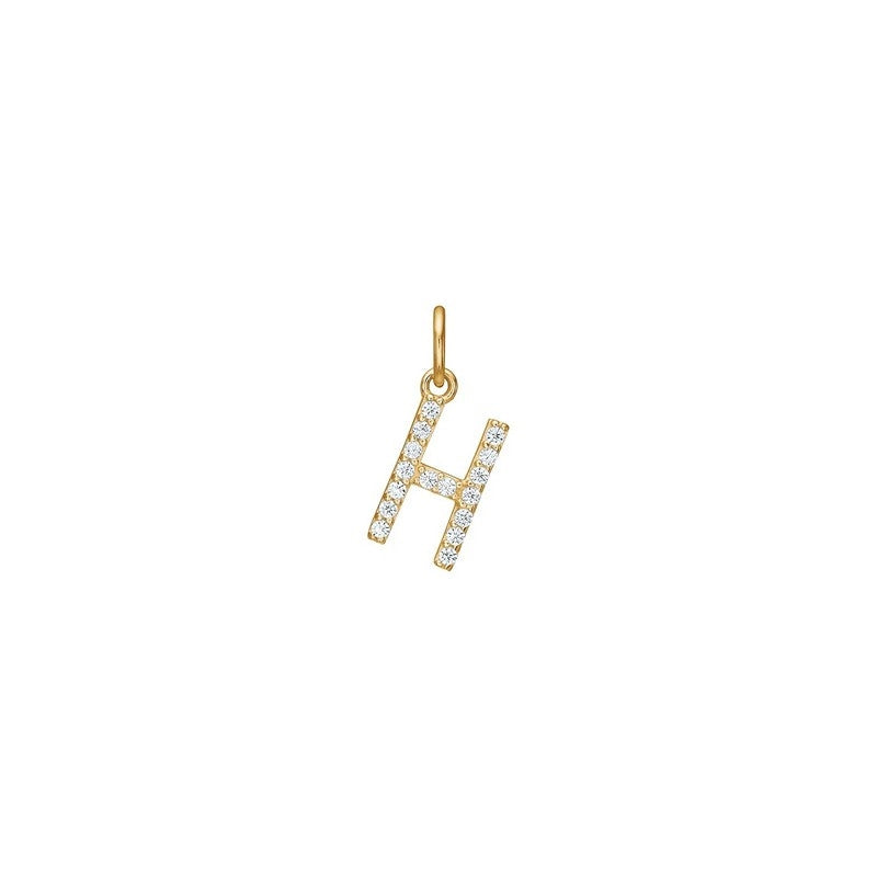 Siersbøl - 14 kt. Gold Buchstabenanhänger mit zirkonia