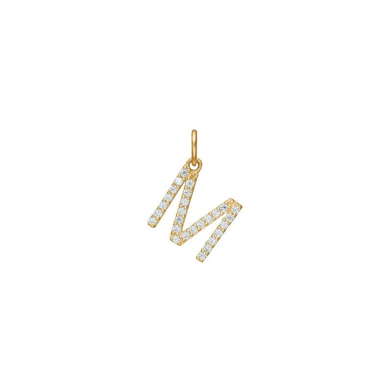 Siersbøl - 14 kt. Gold Buchstabenanhänger mit zirkonia