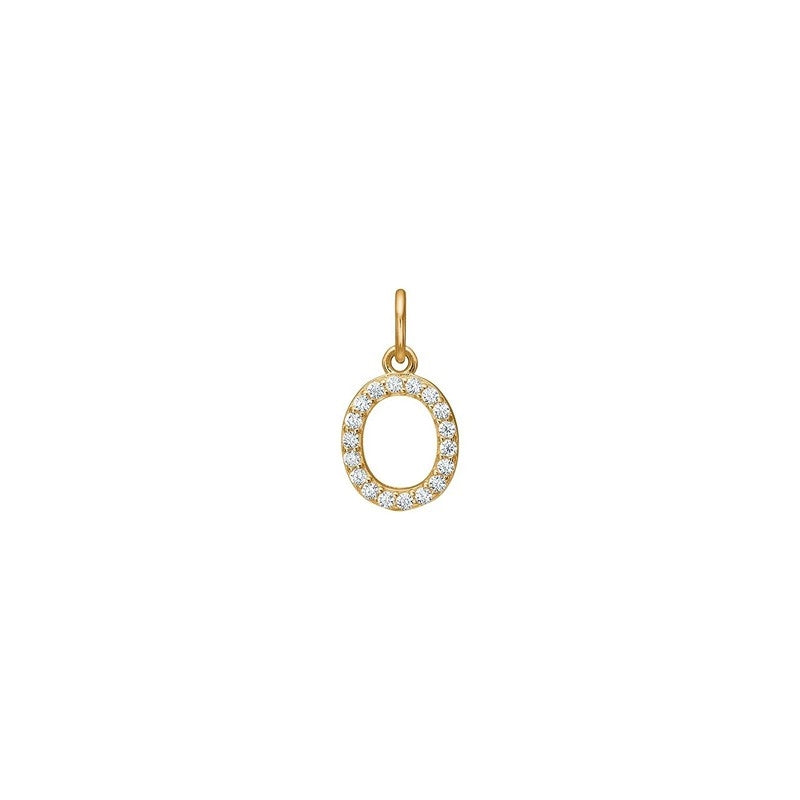Siersbøl - 14 kt. Gold Buchstabenanhänger mit zirkonia