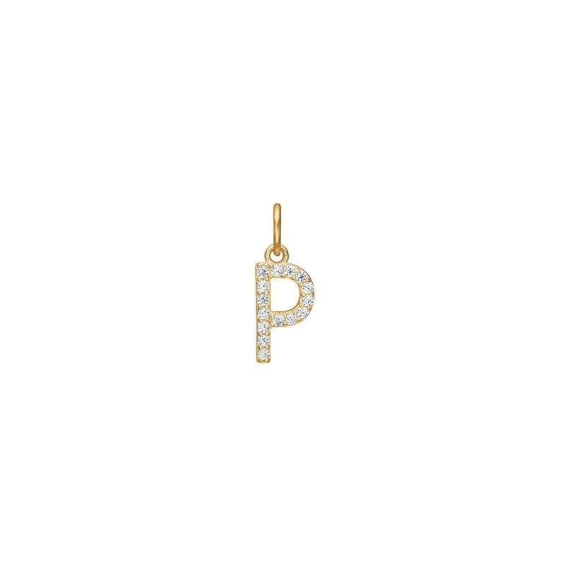 Siersbøl - 14 kt. Gold Buchstabenanhänger mit zirkonia