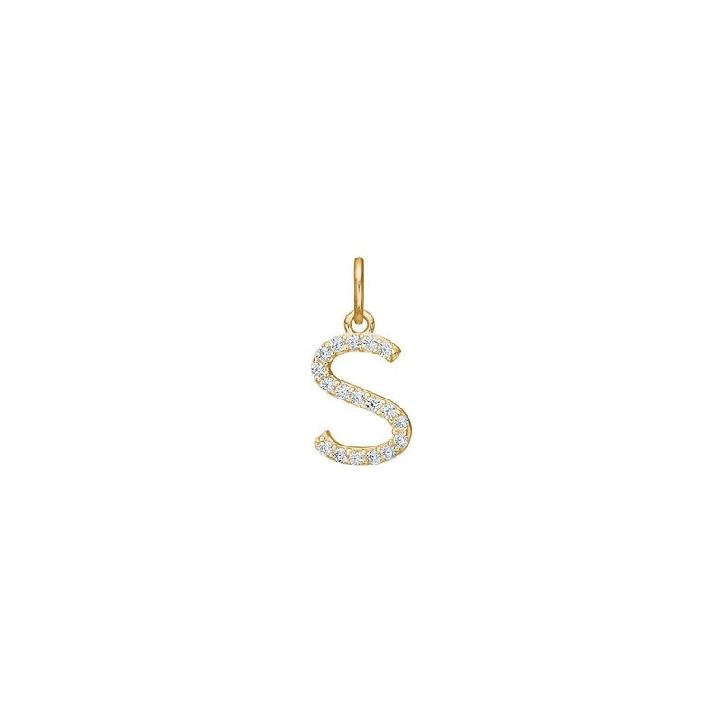 Siersbøl - 14 kt. Gold Buchstabenanhänger mit zirkonia