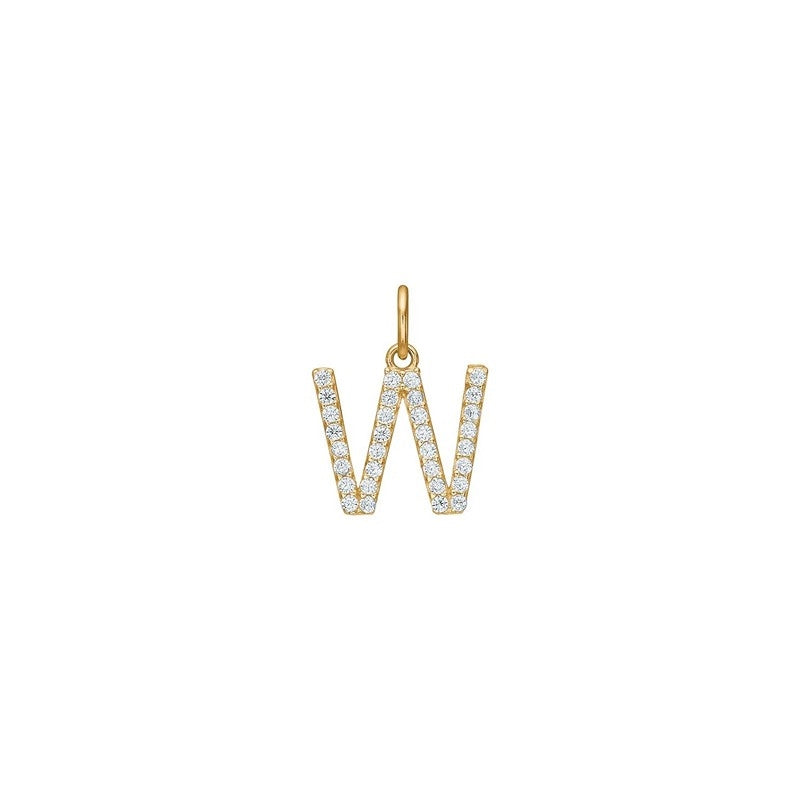 Siersbøl - 14 kt. Gold Buchstabenanhänger mit zirkonia