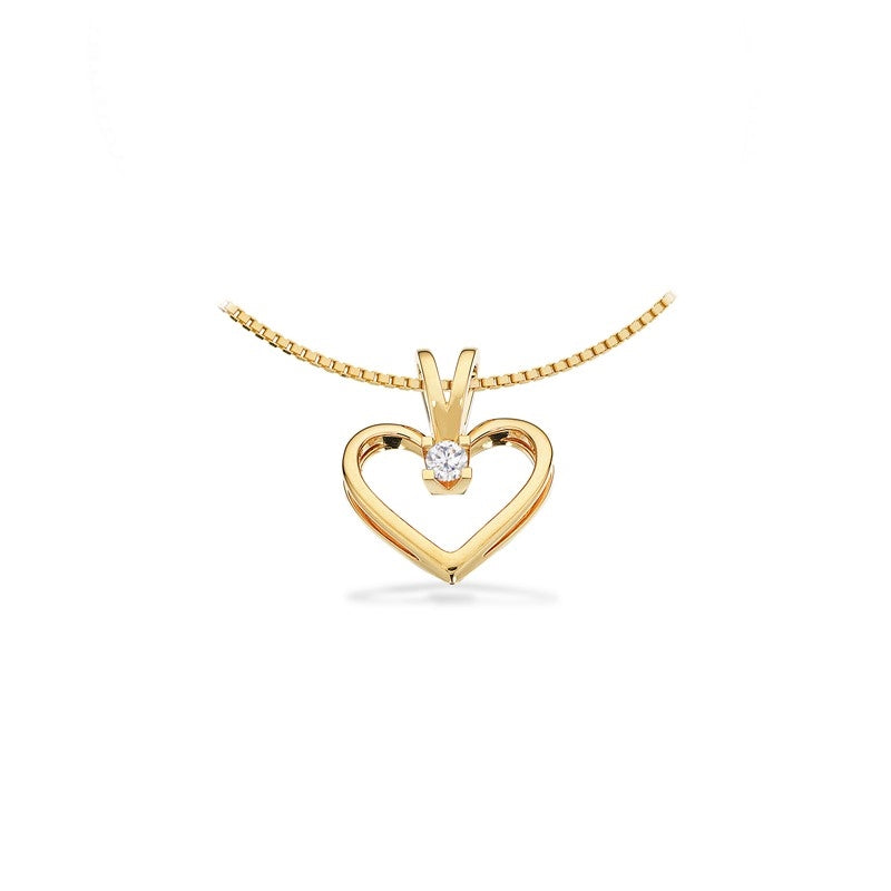 Kleopatra Herz Anhänger in 8kt. Gold 0,05ct.-0,25ct. Diamant