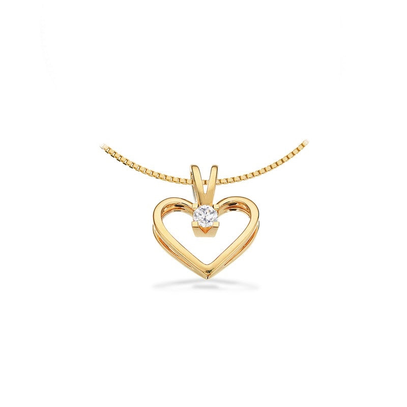 Kleopatra Herz Anhänger in 8kt. Gold 0,05ct.-0,25ct. Diamant