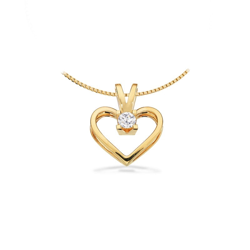 Kleopatra Herz Anhänger in 8kt. Gold 0,05ct.-0,25ct. Diamant