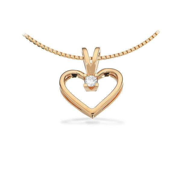 Kleopatra Herz Anhänger in 14kt. Gold 0,05ct.-0,50ct. Diamant