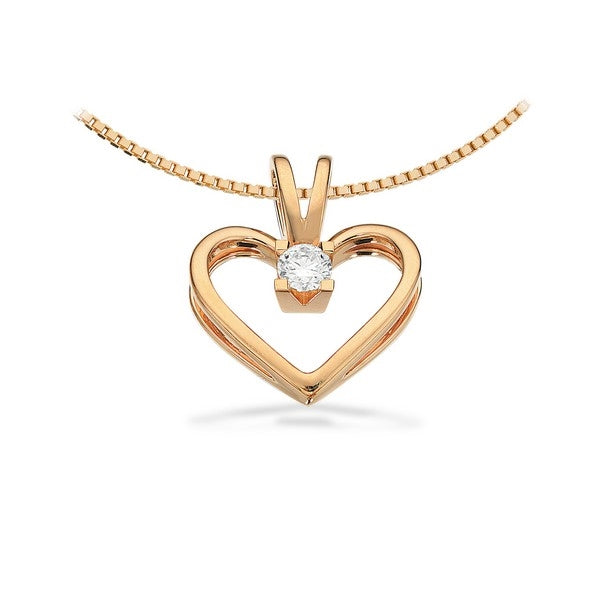 Kleopatra Herz Anhänger in 14kt. Gold 0,05ct.-0,50ct. Diamant